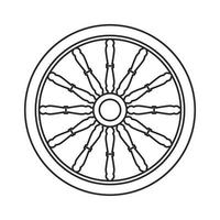 Old wooden wheel icon vector