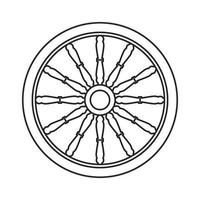 Old wooden wheel icon vector