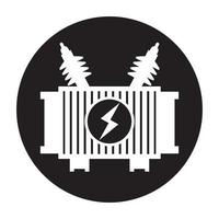 high voltage electrical transformer icon vector