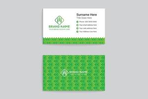 Green shape visit card vector