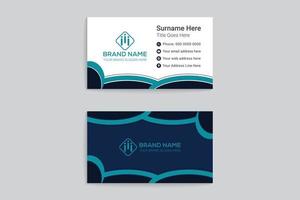 Blue and black business card vector