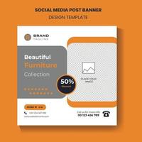 Modern Furniture Sale Socia Media Post Template and web Banner Post Design Template Free Vector. vector