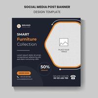 Modern Furniture Sale Socia Media Post Template and web Banner Post Design Template Free Vector. vector