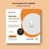 Modern Furniture Sale Socia Media Post Template and web Banner Post Design Template Free Vector. vector