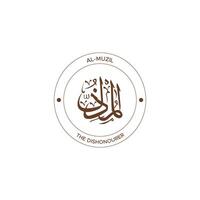 Allah's Name with meaning in Arabic Calligraphy Style vector