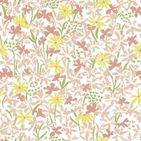 Abstract floral seamless pattern. Simple wild flowers and leaves design for fabric, textile, wrapping paper vector