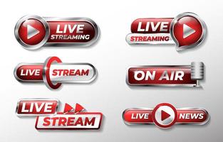 Live Streaming Badge vector