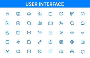 conjunto de usuario simpático íconos en línea estilo para usuario interfaz íconos vector
