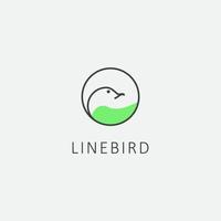 bird logo design with beautiful one line style vector