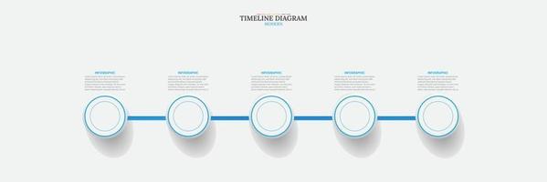 business vector info graphic template. 5 phases modern time line diagram, modern presentation info graphic.Print