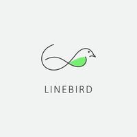 bird logo design with beautiful one line style vector