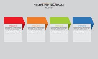 4 steps business infographic template with modern line chart. presentation vectors