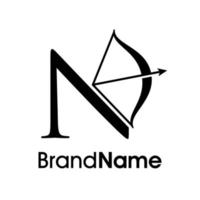 Elegant Initial N Arrow Logo vector