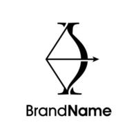 Elegant Initial I Arrow Logo vector