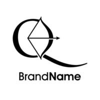 Elegant Initial Q Arrow Logo vector