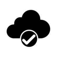 nube con marca de verificación icono vector