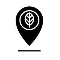 nature location, map pin with leaf icon vector