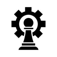 chess pawn with cogwheel icon vector