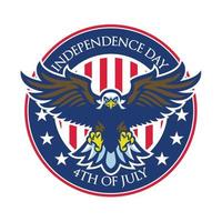 águila Insignia de independencia día de unido estados vector