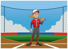 baseball player pose on the pitch vector