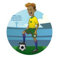 joven fútbol jugador vector