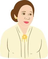 Realistic kartini portrait illustration vector