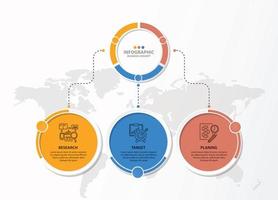 infografía con 3 pasos, proceso u opciones. vector