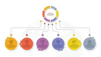 infografía con 6 pasos, procesos u opciones. vector