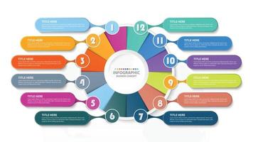 infografía con 12 pasos, procesos u opciones. vector