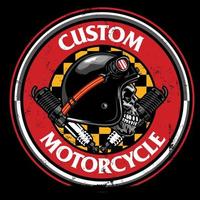 Badge design of vintage rider skull vector