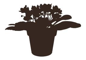 Vector real trendy modern silhouettes violet, viola. Freehand drawing plants, herbs.