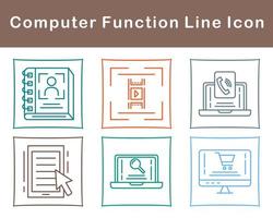 computadora función vector icono conjunto