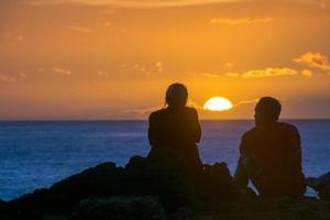 Sunset over the sea photo