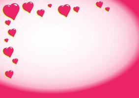 Simple Pink Love Heart Page Border vector