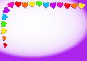 Simple Rainbow Love Heart Page Border