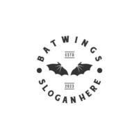 murciélago alas logo emblema etiqueta en aislado antecedentes vector