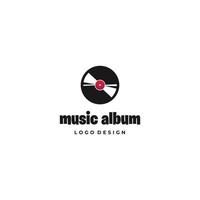music album logo design on isolated background vector