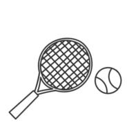 mano dibujado garabatear tenis raqueta y pelota ilustración vector