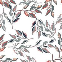 Seamless pattern branches with leaves. Organic background. vector