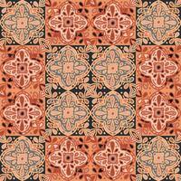 Seamless pattern with mandalas mosaic. Abstract geometric ornamental wallpaper. Vintage decorative tile vector