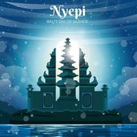 Nyepi Day Silhouette Landscape vector