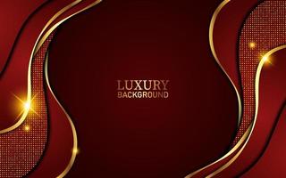 Luxury realistic red gold abstract background vector