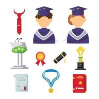 graduación elemento icono conjunto vector