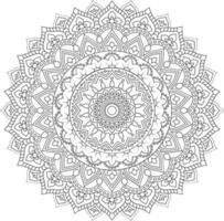 Circular pattern in form of mandala with flower for Henna, Mehndi, tattoo, decoration. Decorative ornament in ethnic oriental style vector