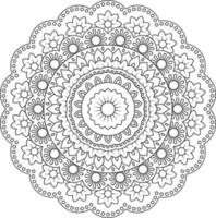 Circular pattern in form of mandala with flower for Henna, Mehndi, tattoo, decoration. Decorative ornament in ethnic oriental style vector