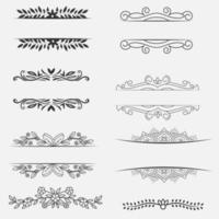 Calligraphic divider elements headers vintage set vector