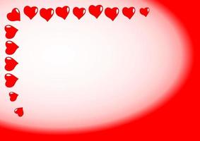 Simple Red Love Heart Page Border vector