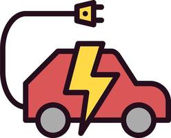 icono de vector de coche eléctrico