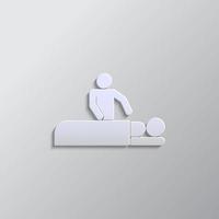 Massage paper style, icon. Grey color vector background- Paper style vector icon.