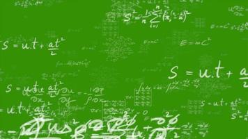 Avancée mathématiques équation math formule texte Contexte enseignement ingénierie, enseignement équations et formules arrière-plans pour enseignement vert écran Contexte animation video